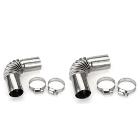 2Pcs Silver Stainless Steel Air Diesel Parking Heater Exhaust Pipe Tube Elbow Connector for Webasto Eberspacher Diesel Boat Heater 13cm Exhaust Pipes and Tips Exhaust and Emissions (24mm)