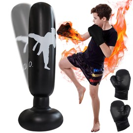 PRITOK Standing Punch Bag for Children: 160 cm Inflatable Punch Bag Standing Children's Standing Punch Bag with Boxing Gloves, Standing Punch Bag for Children Adults Practice Karate, Taekwondo