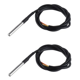 BOJACK 1M Temperature Sensor Waterproof Temperature Probe Compatible with Arduino and Raspberry Pi Stainless Steel Package (Pack of 2 Pcs)