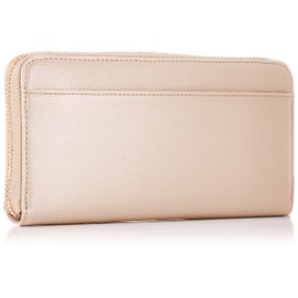 JILL STUART JSLW0DT1 Long Wallet, Eternal, Cowhide Leather, Embossed Round Zipper, Bundle, Slim Wallet, Ring Shaped Brooch Decoration, Diamond Ring Charm, Women's, Stylish, Adult Cute, Includes