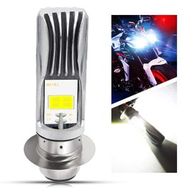 9-85V H6M P15D LED Motorcycle Headlight Bulb,2 COB 1600LM 8Watts Hi/Lo Beam for Motorbike ATVS Car Headlamp.Xenon White.Pack of 1.