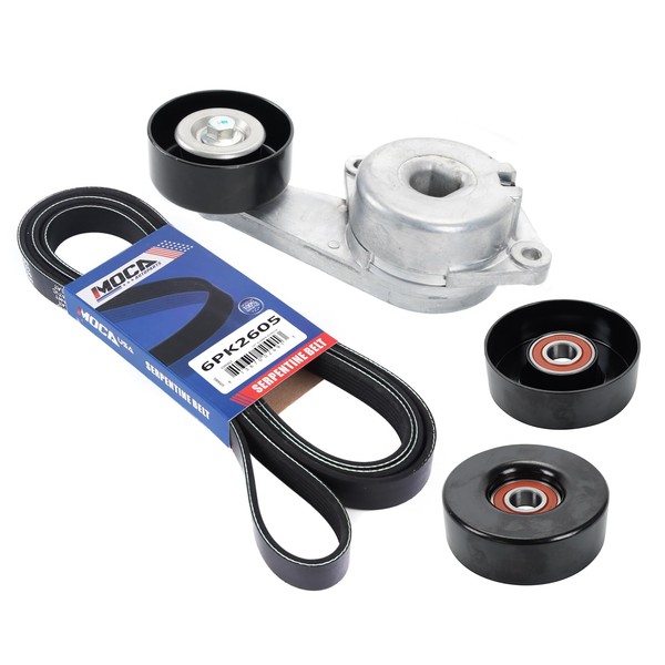 MOCA Serpentine Accessory Belt Drive Component Kit Compatible with 2009-2014