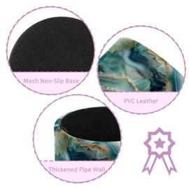 KikandKo Pencil Holder for Desk, Teal Agate Pen Holder Organizer, Large Capacity Pen Holder Makeup Brush Holders Desktop Office Supplies Storage Organizer