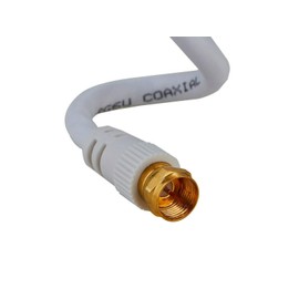 Cables Direct Online 3 feet White RG6 Coax Cable F Pin Coaxial Tip BNC Extension Wire for Satellite Dish Cable TV Antenna