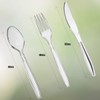 BlissMart 100 Pcs Clear Plastic Spoons Plastic Cutlery Set Premium