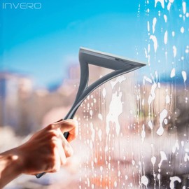 Invero Soft Grip Wiper Blade Squeegee for Streak Free Windscreens, Shower Screens, Windows, Tiles, Snow Car Windscreens, Mirrors and more - Grey