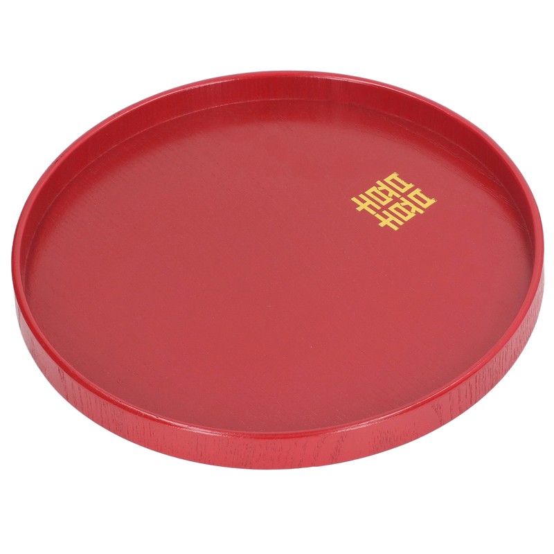 Wood Serving Tray Decorative Serving Platter Snack Fruit Plate for