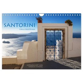 Santorini Fira & Firostefani (Wandkalender 2026 DIN A4 quer), CALVENDO Monatskalender (CALVENDO Orte)