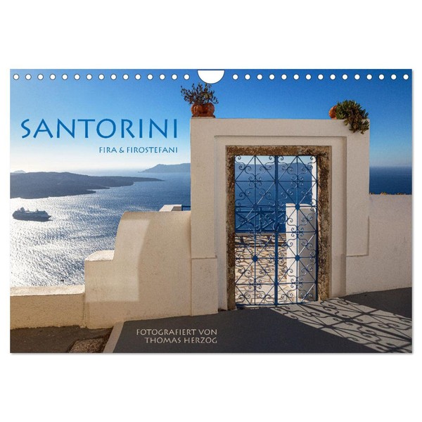 Santorini Fira & Firostefani (Wandkalender 2026 DIN A4 quer), CALVENDO