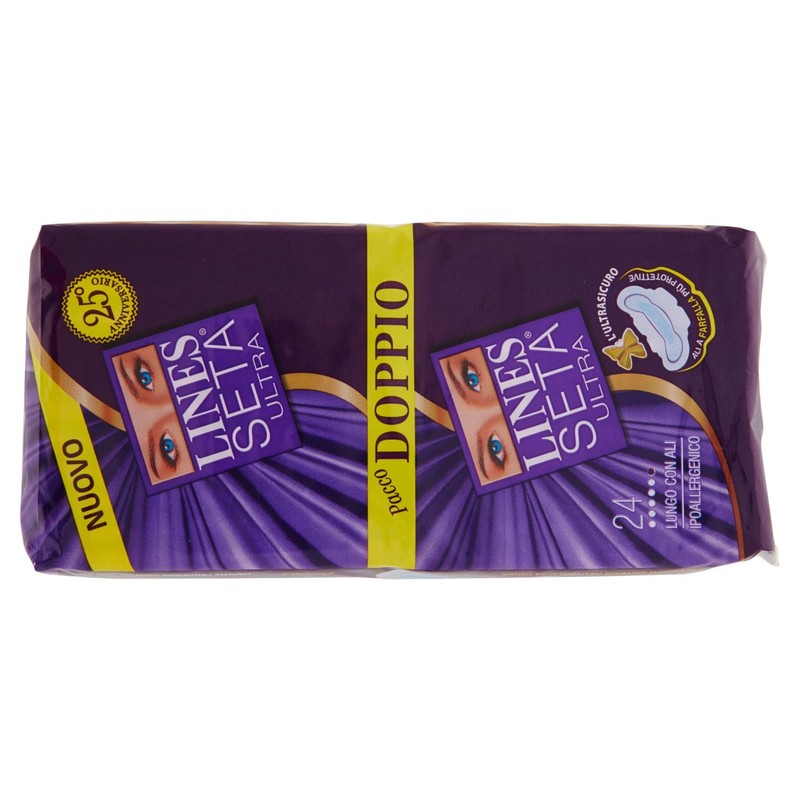 Lines – Absorbent, Ultra Long With Wings, Hypoallergenic, Double Pack