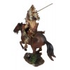 Indian Chief Eagle Warrior War Headdress On Horse Throwing Spear