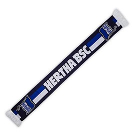 Hertha BSC Berlin Scarf – Blue/White Stripes – Navy Fan Scarf – Plus Bookmark I Love Berlin, navy blue
