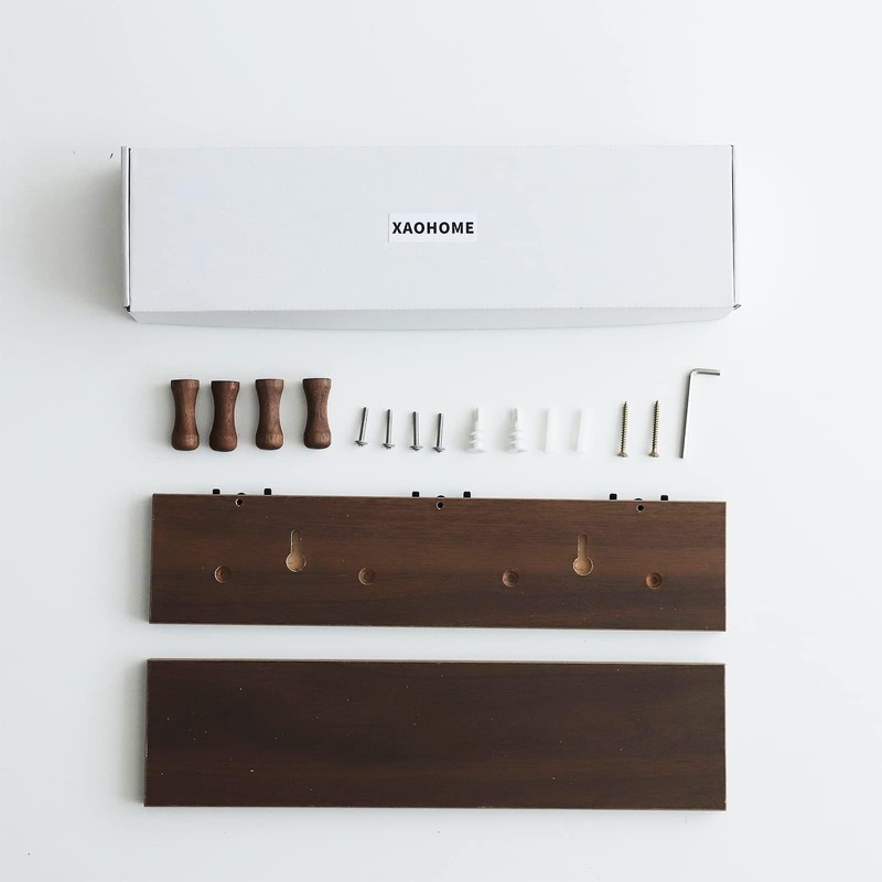 XAOHOME Entryway Coat Rack Hooks with Shelf, Sturdy Wooden Floating