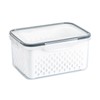 3pcs Drain Storage Basket Box Transparent Leakproof Food Storage Containers