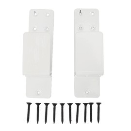 2PCS Door Barricade Brackets Open Bar Holder Carbon Steel Easy Installation U Bracket for Garage Barn 2x4 Boards White