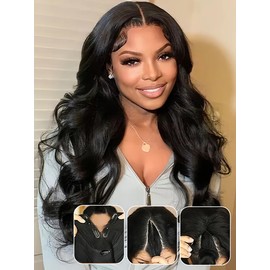 ISEE V Part Wig Human Hair Body Wave for Black Women Wigs Human Hair Glueless V Part Human Hair Glueless Wig With Elastic Drawstring Body Wave Human Hair Wig Beginner Friendly (26 inch)