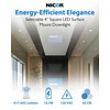 NICOR Lighting DSE 4-inch White Square Selectable LED Surface Mount