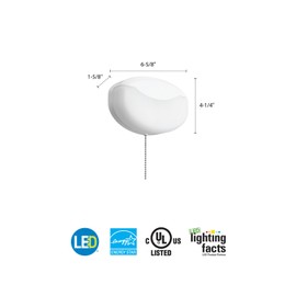 Lithonia Lighting FMMCL 840 S1 M4 4000K LED Flush Mount Closet Light with Pull Chain, White, 7"