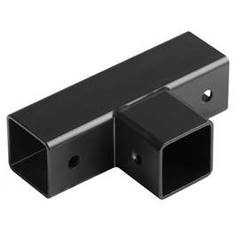 MOUNTAIN_ARK 6 Pack 1" Black Square Tube Connector, 3 Way T Shape Fitting, End Rail Pipe Clamp for Guardrail, 2 mm Thick