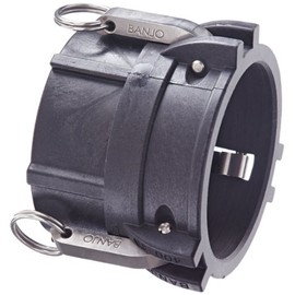 Banjo 400D Polypropylene Cam & Groove Fitting, 4" Female Coupler x NPT Female