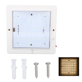 8x8 Inch DC 12‑24V Square RV Cabin Ceiling Lamp 9W LED Interior Ceiling Roof Light Cabin Lamp for Car Trailer Camper Marine Boats Warm White Light 2700‑3200k