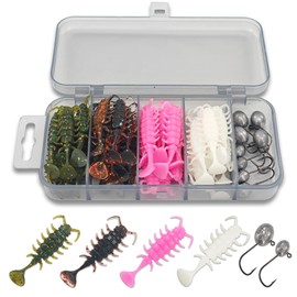 Keencatch Soft Fishing Lures, 40PCS Soft Plastic Fishing Lures Paddle Tail Swimbaits, Bass Fishing Bait for Trout Walleye Crappie