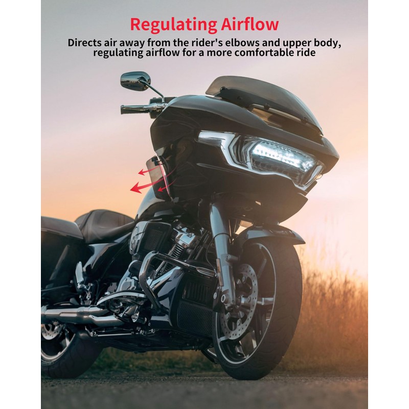Adjustable Side Wings Wind Air Deflector Fairing for Road Glide