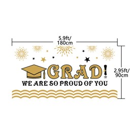 Graduation Banner for Class of 2021, 70 * 40 in, Fabric Congrats Grad Banner Graduation Banner Party Supplies Photo Prop/Booth Backdrop,2021 Graduation Decorations Indoor/Outdoor
