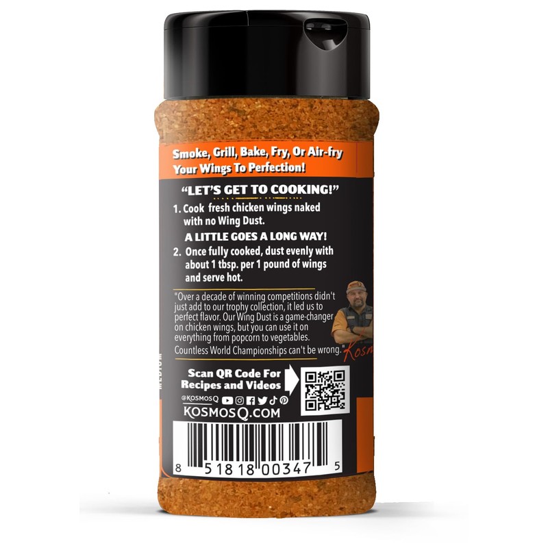 Kosmos Q Buffalo Wing Dust, Classic Buffalo Seasoning Powder For