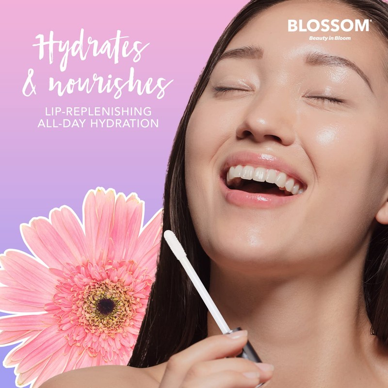 Blossom Scented Moisturizing and Hydrating Shimmer Sparkle Lip Oil, Infused