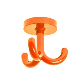 Gedotec Ceiling hook made of plastic, KITA, 1 piece rotating hook for screwing, orange, RAL 2003, hook for concealed attachment, coat hook for wardrobes, lockers, child-safe