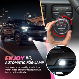 Auto Fog All Lights Mod Harness Compatible with 2022-2026 GMC Sierra Chevy Silverado 1500, 2024-2026 2500 3500 HD Fog Lights Always On When Intellibeam/High Beams/Auto Headlamps On PlugPlay Error Free