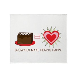 CafePress Brownies Make Hearts Happy Throw Blanket Super Soft Fleece Plush Throw Blanket, 60"x50"