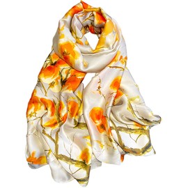 prinfantasy Silk Scarf Women's Neckerchief Silk Large Silk Scarves Scarf for Hair Headscarf Dots Scarves Soft Satin Scarf Silk Neckerchief for Women, M180051