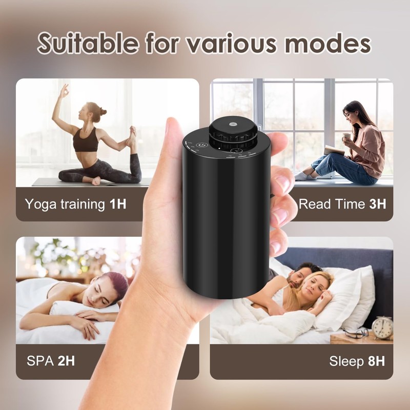 Waterless Diffuser for Essential Oil Nebulizer, 7 Colors LED Light,