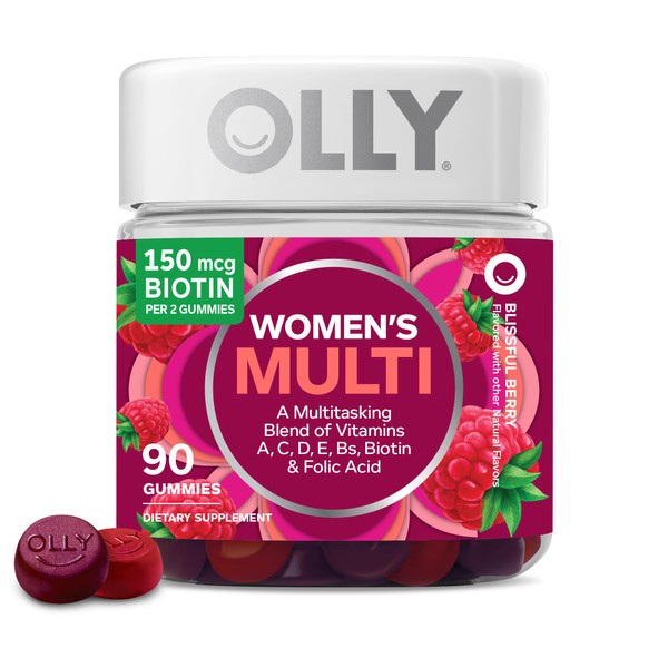 OLLY Women's Multivitamin Gummy, Vitamins A, D, C, E, Biotin,