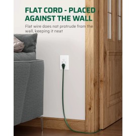 DEWENWILS 2-Pack Extension Cord 3 Ft, 16 AWG Extension Cord with Multiple Outlet