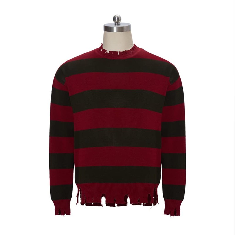MelangCos Freddy Cosplay Krueger Costume Knit Sweater Long Sleeve Striped