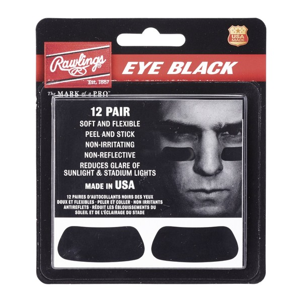 Rawlings Eye Black Seal Type EB12 (12 Pairs / 24 Sheets) Reducing Glare