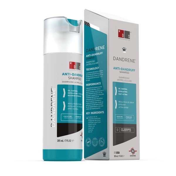 DS LABORATORIES Dandrene Anti Dandruff Shampoo - Exfoliating Shampoo for Dry Itchy Scalp, Dandruff Scalp Treatment, Seborrheic Dermatitis & Psoriasis