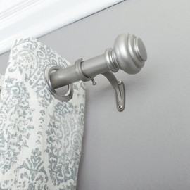 Decopolitan 278656829 1-Inch Urn Single Window Treatment Rod Set, 18 to 36-Inch, Antique Silver