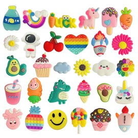 WharFlag 30PCS Charms Accessories - Rainbow Charms Decoration for Shoe Kids Women Birthday Party Gifts