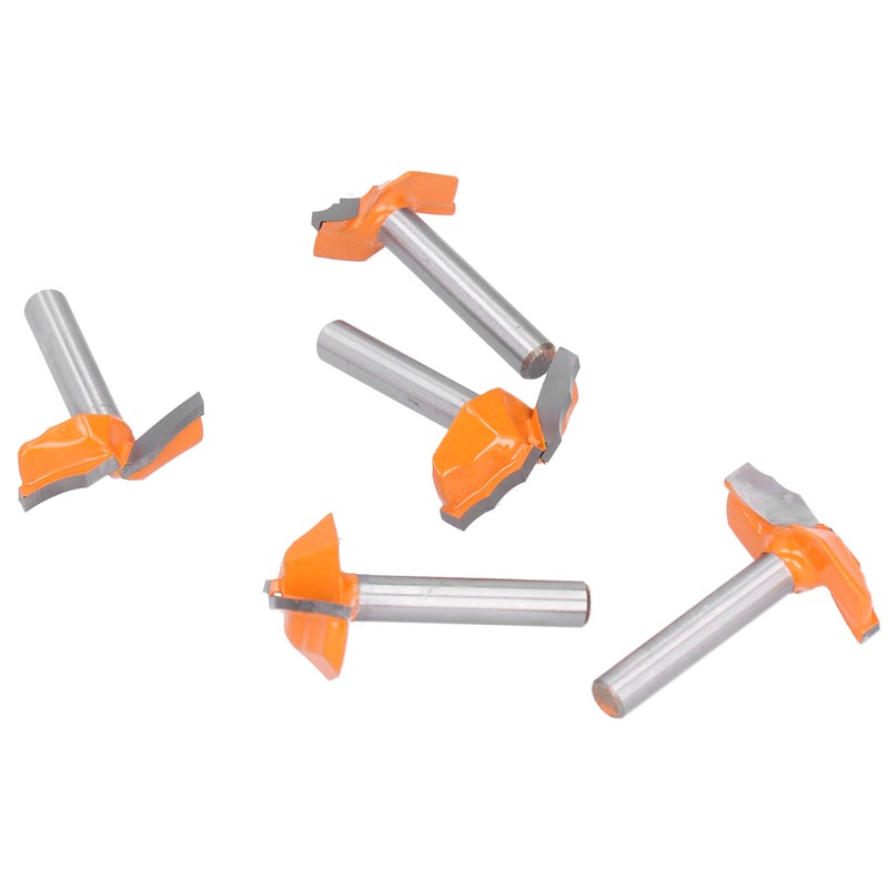5Pcs 6mm Shank Router Bit Yellow Milling Cutter for Cabinet