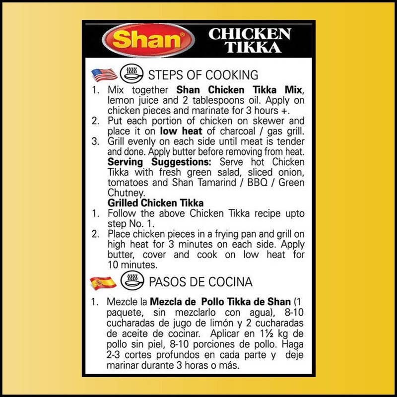 Shan Chicken Tikka Recipe and Seasoning Mix 1.76 oz (50g)