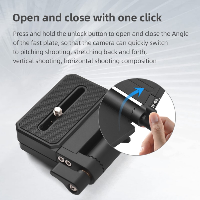 Foldable L-shaped Quick Release Plate Camera L Bracket Aluminum Alloy