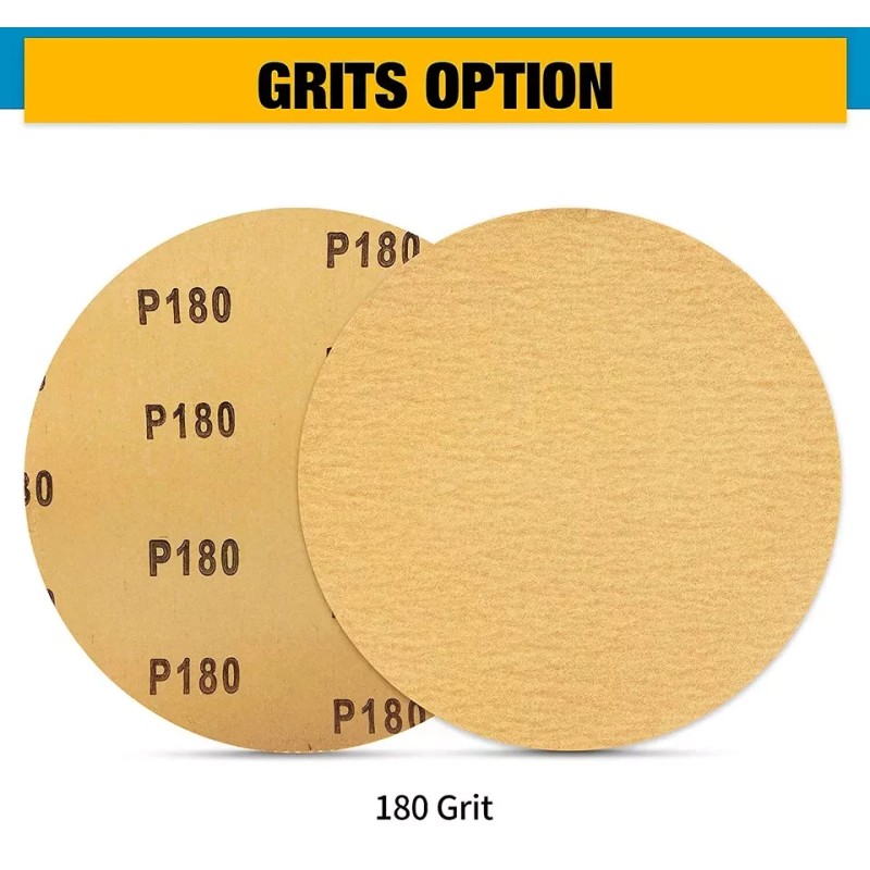 100pcs 6 Inch 180 Grit PSA Adhesive Sanding Disc Sandpaper