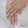 ⭐️ Glass parts handmade nail tips ✨ - Long Almond