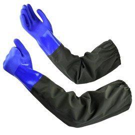 Chstarina Pond Gloves, 70 cm Long Pond Care Gloves, Resistant to Acids and Alkali Work Gloves, PU Waterproof Gloves, Fishing Gloves