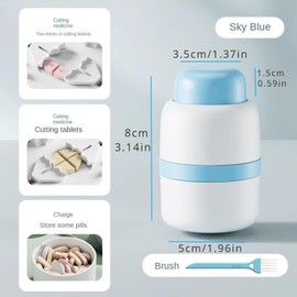 Pill Cutter - Pill Splitter with Stainless Steel Blade for Cutting Small Pills or Large Pills in one Third, Suitable for Cuting Vitamins, Tablets