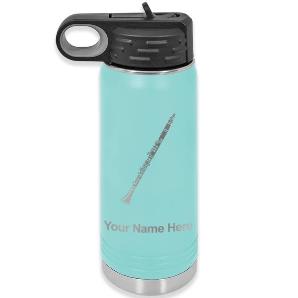 LaserGram Personalized Water Bottle, Clarinet, Stainless Steel Double Wall Vacuum